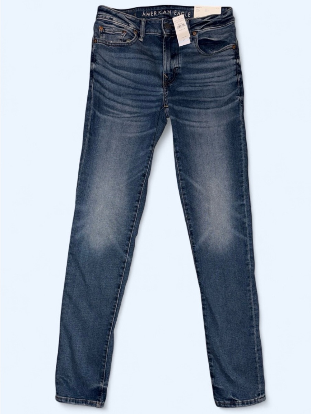 NWT American Eagle AirFlex+ Skinny Jeans Men’s 30x34 Medium Wash Stretch Denim